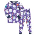 thumbnail image 1 of NOEGOEU Kids Cute Graphic Halloween Pajamas Boys Girls Long Sleeve Sleepwear Set 2 Piece 2-9 Years (Dark Purple,4-5 Years), 1 of 8