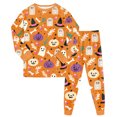 thumbnail image 1 of NOEGOEU Kids Halloween Pajamas Boys Girls Soft Cute Graphic Long Sleeve Top and Pants 2-9 Years (Khaki,2-3 Years), 1 of 6