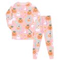thumbnail image 1 of NOEGOEU Kids Halloween Pajamas Boys Girls Soft Cute Graphic Long Sleeve Top and Pants 2-9 Years (Pink,4-5 Years), 1 of 6