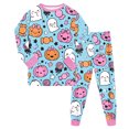 thumbnail image 1 of NOEGOEU Kids Halloween Pajamas Set Boys Girls Long Sleeve Sleepwear 2 Piece 2-9 Years (Sky Blue,5-6 Years), 1 of 8
