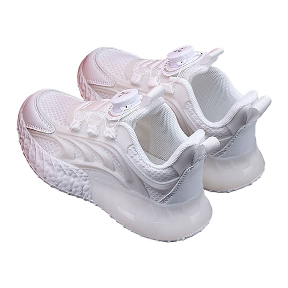 NOEGOEU Kids Sneakers Boys Girls Running Tennis Shoes Athletic Sports Casual Breathable for 4-16 Years (White,12-13 Years)