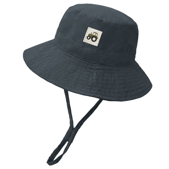NOEGOEU Kids Sun Hat Toddler Sun Protection Bucket hat Cute Beach hat for boy Girl Adjustable Cap (Grey,3-10 Years)