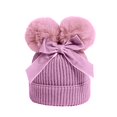 thumbnail image 1 of NOEGOEU Kids Winter Beanie Hats, Children's Warm Knit Thick Ski Cap with Pom Pom for Boys Girls (Pink,6-36 Months), 1 of 4