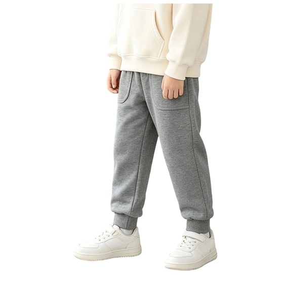 NOEGOEU Pants for Kids Boys Sweatpants Joggers Casual Athletic Pants with Drawstring Pockets 5-14Y (Grey,7-8 Years)