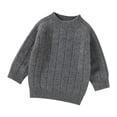 thumbnail image 1 of NOEGOEU Toddler Baby Boys Girls Sweater Crewneck Knit Long Sleeve Casual Pullover 6M-3Y (Grey,2-3 Years), 1 of 8