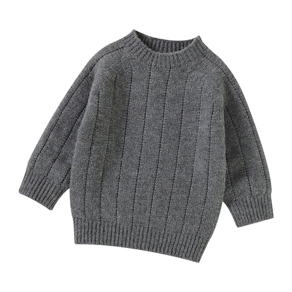 NOEGOEU Toddler Baby Boys Girls Sweater Crewneck Knit Long Sleeve Casual Pullover 6M-3Y (Grey,2-3 Years)