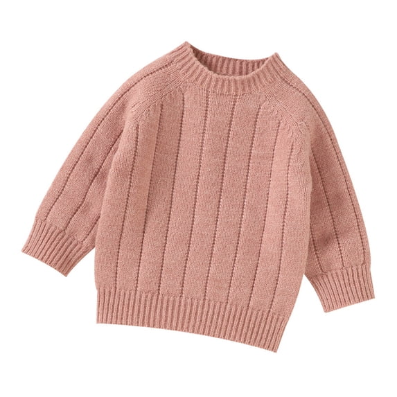 NOEGOEU Toddler Baby Boys Girls Sweater Crewneck Knit Long Sleeve Casual Pullover 6M-3Y (Pink,6-9 Months)