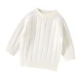 thumbnail image 1 of NOEGOEU Toddler Baby Boys Girls Sweater Crewneck Knit Long Sleeve Casual Pullover 6M-3Y (White,12-18 Months), 1 of 8