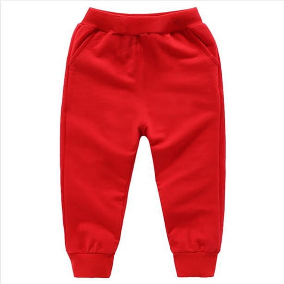 NOEGOEU Toddler Baby Boys Sweatpants Active Fleece Joggers with Pockets Elastic Waist for 6M-7Y (Red,6-12 Months)