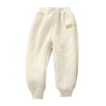 thumbnail image 1 of NOEGOEU Toddler Baby Boys Sweatpants Fleece Lined Winter Warm Joggers Athletic Pants Elastic Waist (Beige,4-5 Years), 1 of 5