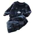 thumbnail image 1 of NOEGOEU Toddler Boy Girl Clothes Sets Soft Furry Pajamas Graphic Sweatshirts Pants Home Outdoor (Dark Blue,18-24 Months), 1 of 3