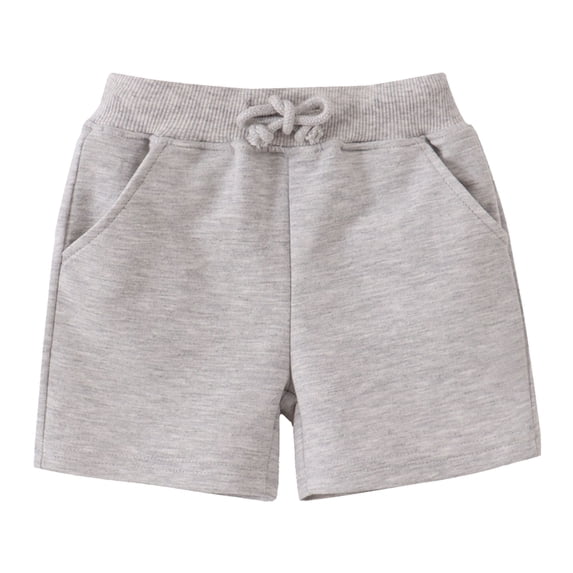 NOEGOEU Toddler Boys Girls Cotton Shorts Kids Jogger Active Sport Shorts with Drawstring 1-7 Years (Light Gray,4-5 Years)