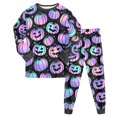 thumbnail image 1 of NOEGOEU Toddler Boys Girls Halloween Pajamas Kids Cute Graphic Long Sleeve Sleepwear Set 2-9Y (Blue,3-4 Years), 1 of 8