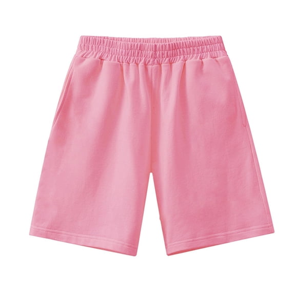 NOEGOEU Toddler Boys Girls Shorts for Kids Soft Summer Clothes Pull-on with Elastic Waist 2-9Y (Pink,4-5 Years)