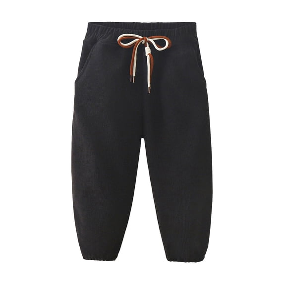 NOEGOEU Toddler Boys Sweatpants Kids Athletic Jogger Pants with Pockets Elastic Waist for 12M-10Y (Black,18-24 Months)