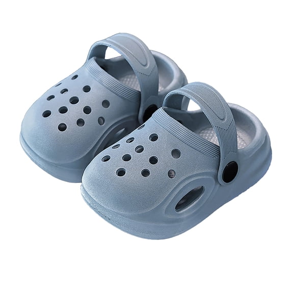 NOEGOEU Toddler Girls Boys Clogs Beach Pool Swim Slip on Sandals Slides Kids Cute Shower Shoes (Blue,11.5)