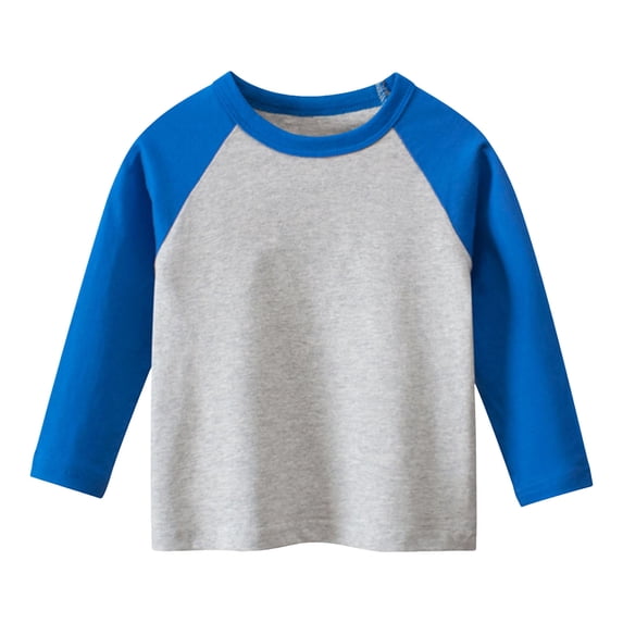 NOEGOEU Toddler Girls Boys Long Sleeve Shirts Crewneck Raglan Baseball Tee Shirt Tops 1-9 Years (Blue,4-6 Years)