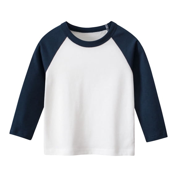 NOEGOEU Toddler Girls Boys Long Sleeve Shirts Crewneck Raglan Baseball Tee Shirt Tops 1-9 Years (White,6-8 Years)