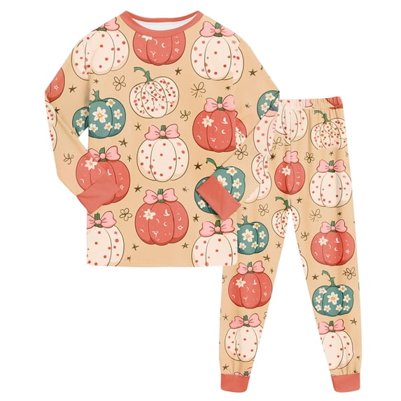 NOEGOEU Toddler Halloween Pajamas Kids Boys Girls Cute Graphic Long Sleeve Sleepwear Set (Red,4-5 Years)