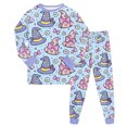thumbnail image 1 of NOEGOEU Toddler Halloween Pajamas Kids Boys Girls Cute Graphic Long Sleeve Sleepwear Set (Sky Blue,6-7 Years), 1 of 8