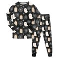 thumbnail image 1 of NOEGOEU Toddler Halloween Pajamas Kids Boys Girls Long Sleeve Top and Pants Sleepwear Set (Beige,5-6 Years), 1 of 8