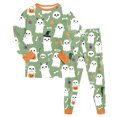 thumbnail image 1 of NOEGOEU Toddler Halloween Pajamas Kids Boys Girls Long Sleeve Top and Pants Sleepwear Set (Light Green,6-7 Years), 1 of 8