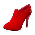 thumbnail image 1 of NOEGOEU Women's Suede Boots Platform Stiletto Ankle Boots Side Zip Fall Winter Dress Shoes (Red,41), 1 of 6