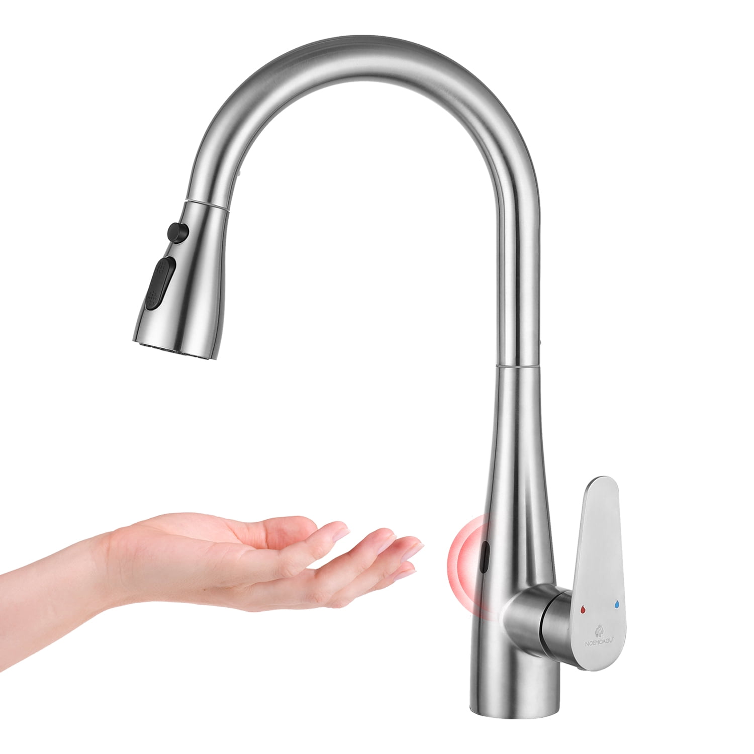 Touchless Kitchen Sink Faucet, Motion Sensor Smart Faucet with Pull ...