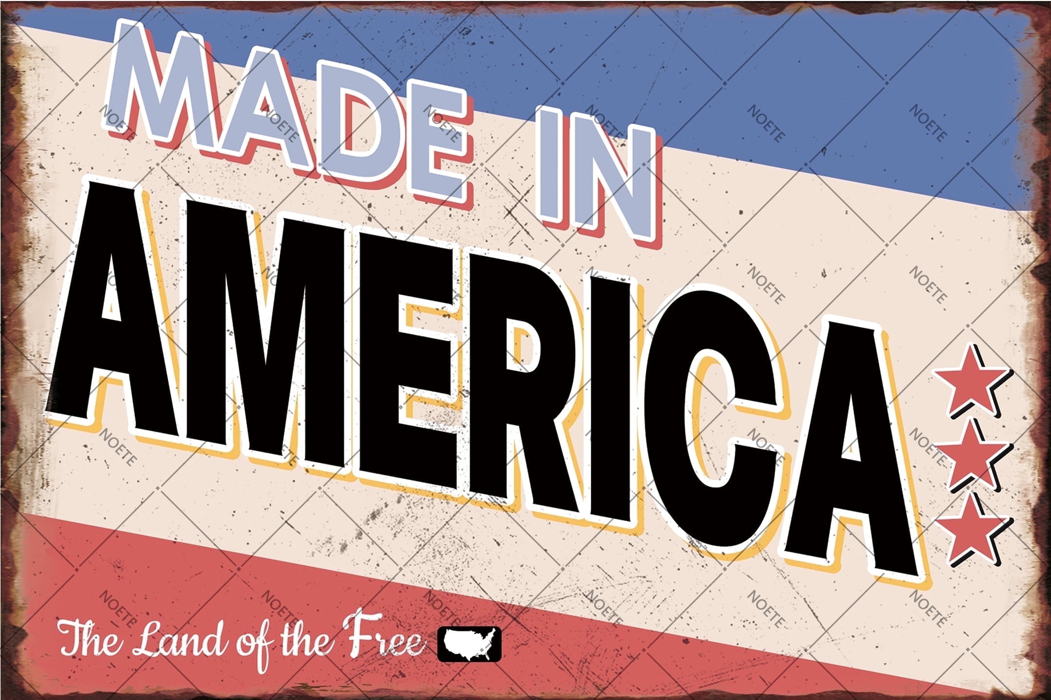 NOETE 12x16 Inch Metal Tin Sign - Vintage American Flag Decor for Wall ...