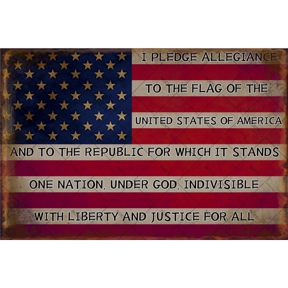 NOETE 12x16 Inch Metal Tin Sign - Vintage American Flag Decor for Wall, Bar, Man Cave, Living Room - Patriotic Memorial Day & 4th of July Home Decoration