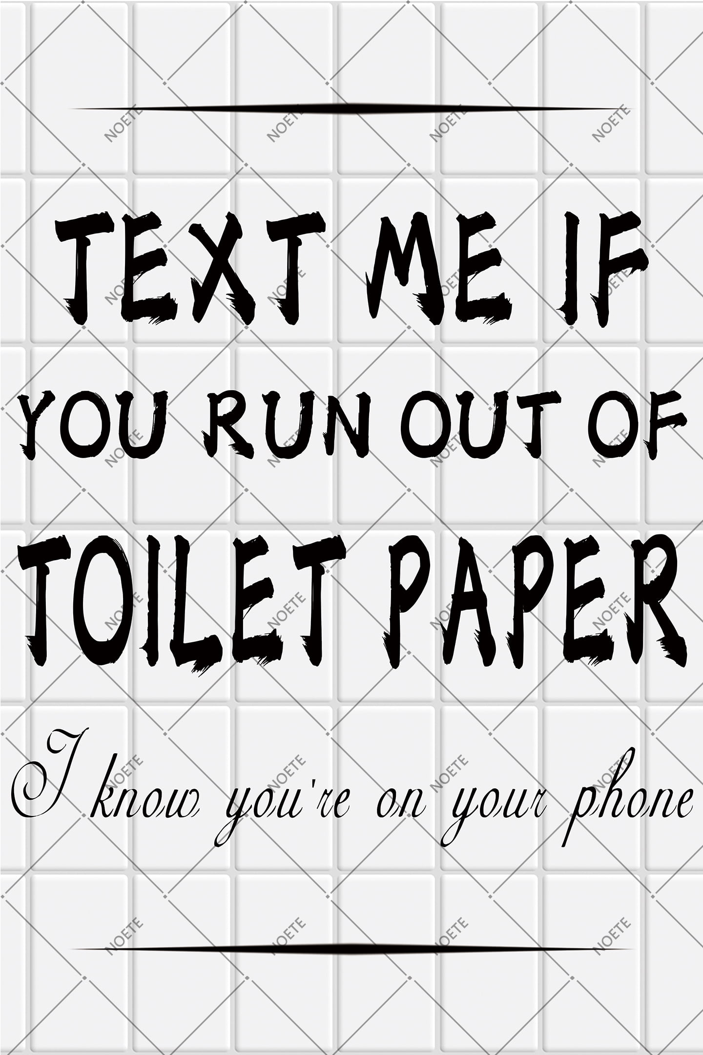 NOETE 8x12 Inch Funny Bathroom Sign "Text Me If You Run Out of Toilet ...