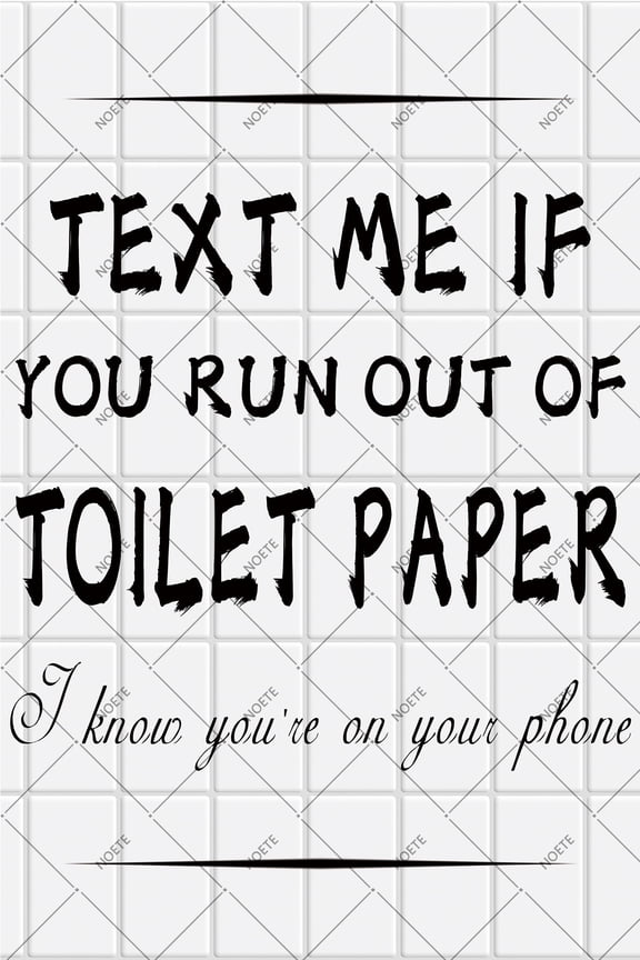 8x12 Inch Funny Bathroom Sign "Text Me If You Run Out of Toilet Paper" Metal Tin Sign for Farmhouse, Guest Bathroom, or Shower Decor Humorous Gift for Men & Women