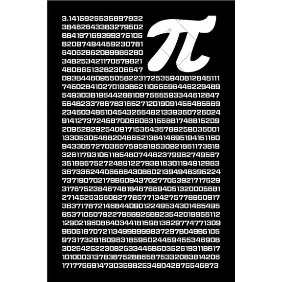 NOETE PI Math Poster 12x16 Inch - Mathematical Number & Greek Symbol Perfect Pi Math Decoration for School, Homeschool, Office Learning Wall Art Print