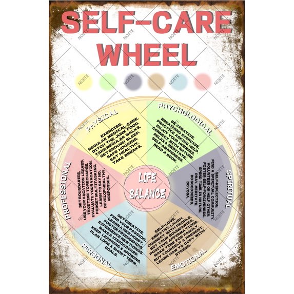 NOETE Take Care Poster 8x12 Inch Inspirational Metal Tin Sign for Home, Office & Classroom Decor Motivational Self-Care Poster with Uplifting Quotes Perfect Gift for Mental Health Awareness