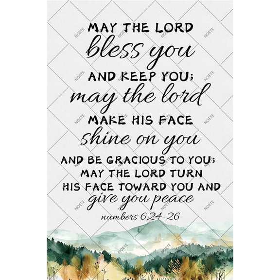 NOETE The Lord Bless You Decor Inspirational 12x16 Inch Metal Tin Sign, Christian Blessing Quote Sign for Home, Office & Church, Religious Gift
