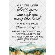 NOETE The Lord Bless You Decor Inspirational 8x12 Inch Metal Tin Sign, Christian Blessing Quote Sign for Home, Office & Church, Religious Gift