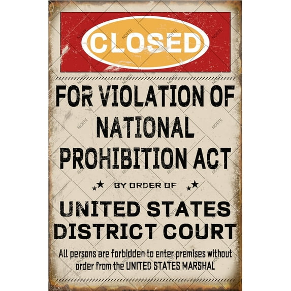 NOETE Vintage Speakeasy Decor Metal Sign Authentic 1920s Speakeasy Decor Wall Art, Perfect for Prohibition Themed Parties, Home & Bar Decor 12x16 Inch