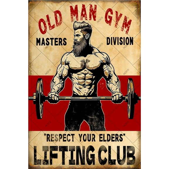 NOETE Workout Metal Tin Sign for Home Gym Vintage 8x12 Inch Metal Tin Sign for Gym Wall Decor - Inspirational Fitness Art for Men & Women