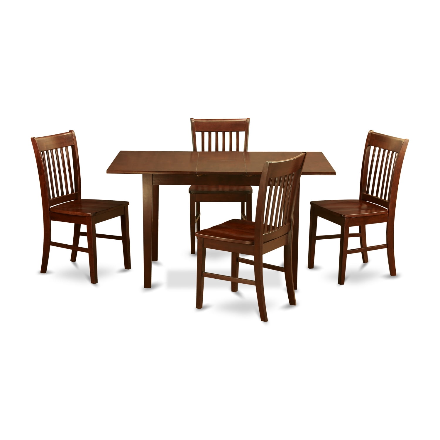 NOFK5MAHW 5 Pc small Kitchen Table set Table with a 12in leaf and 4