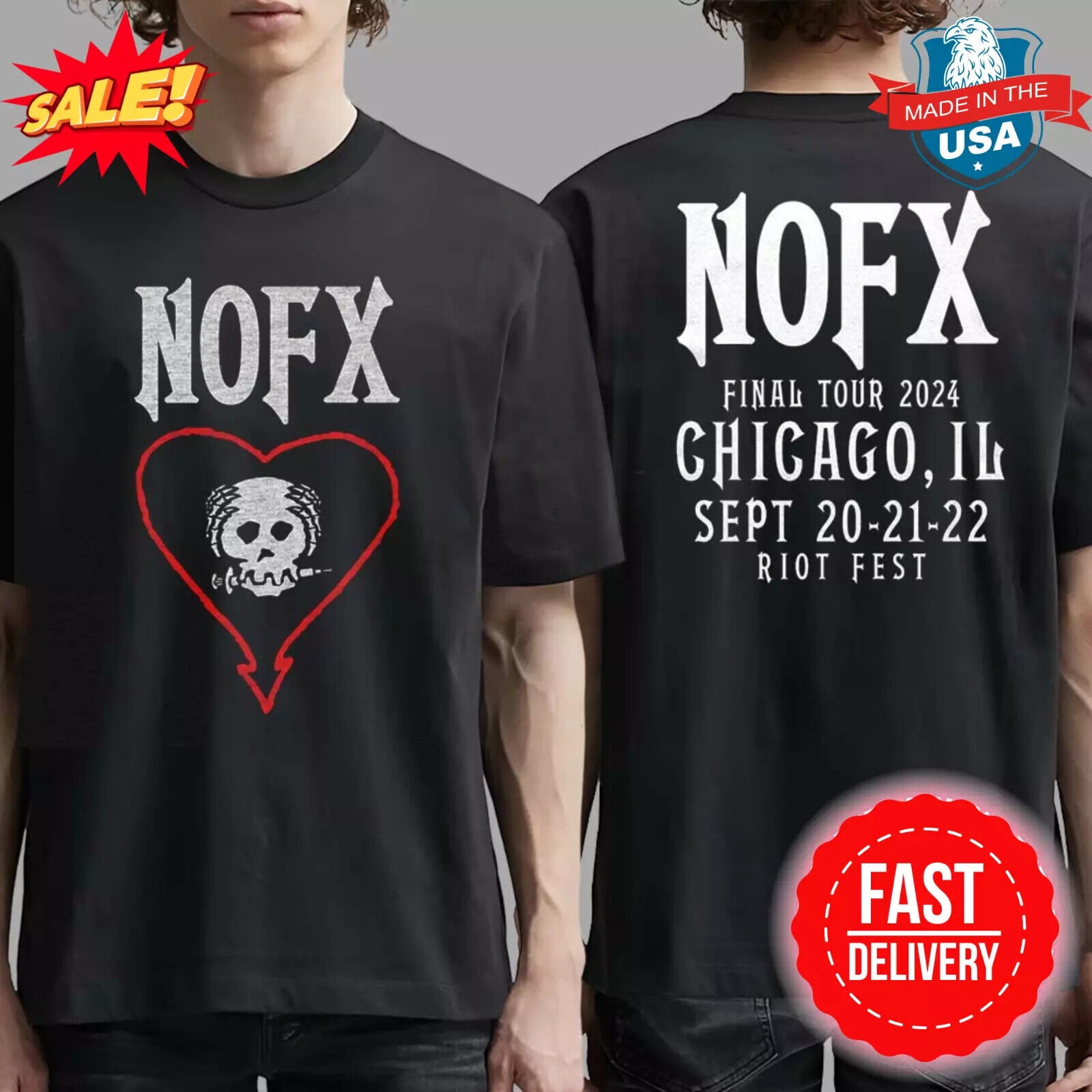 NOFX Concert Muisc At Riot Fest 2024 Chicago IL TShirt