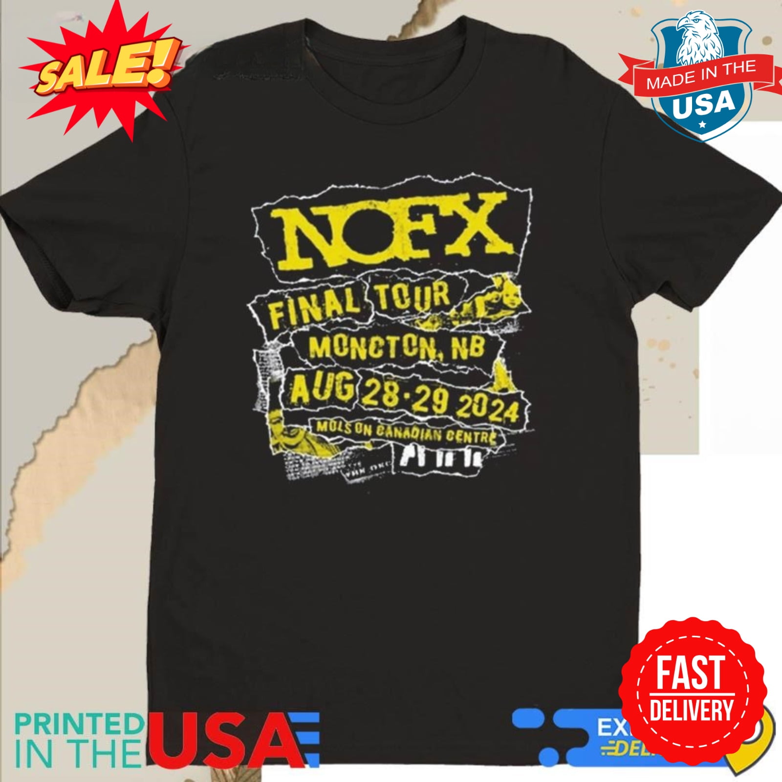 NOFX Final Tour Aug 28 29 2024 Moncton, NB Shirt S5XL