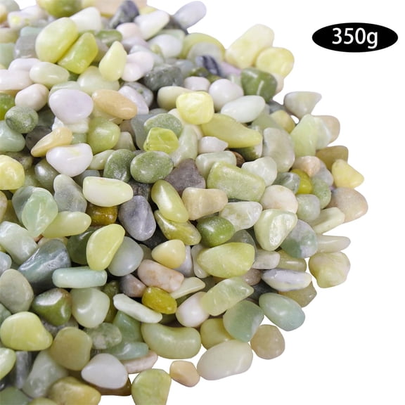 NOGIS 0.77 lbs Small Pebbles for Indoor Plants, 3-5mm Decorative Rocks for Lucky Bamboo Plants Pot, Succulent, Vase, Cactus, Landscaping, Polished Jade Rocks for Plants Indoor, Green