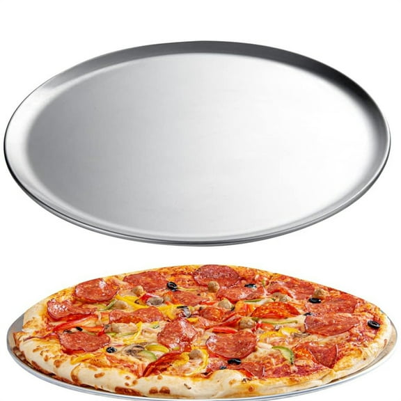 NOGIS 1 Pack 12 Inch Pizza Pan, Stainless Steel Pizza Pie Pan Tray Platter, Healthy Metal Round Baking Sheet Cooking Pan for Oven, Dishwasher Safe