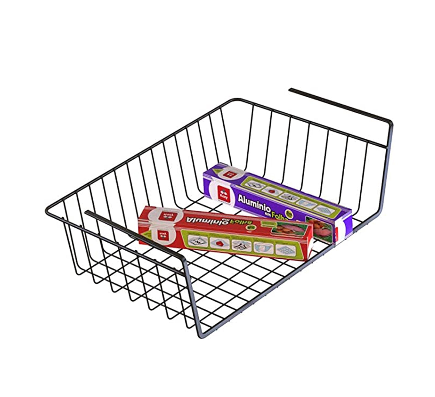 NOGIS 1 Pack Black Under Shelf Wire Basket, Hanging Storage Baskets ...