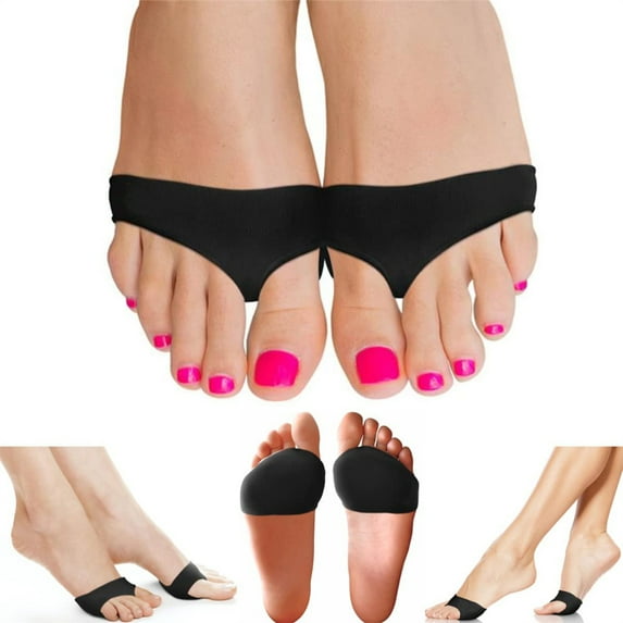 NOGIS (1 Pairs)Metatarsal Pads Sleeves with Gel Padding for Women and Men,Ball of Foot Cushion Socks Relief Pain Blister Callus,Hidden Forefoot Cover No Show Large Black