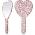 thumbnail image 1 of NOGIS 1 Pcs 6.5 Inch Bling Rhinestone Handheld Mirror Dazzling Adorable Heart Shaped Hand Mirrors with Handle Decorative Cosmetic Mirror Glitter Makeup Mirror for Women Girls Bride Gifts (Pink), 1 of 7
