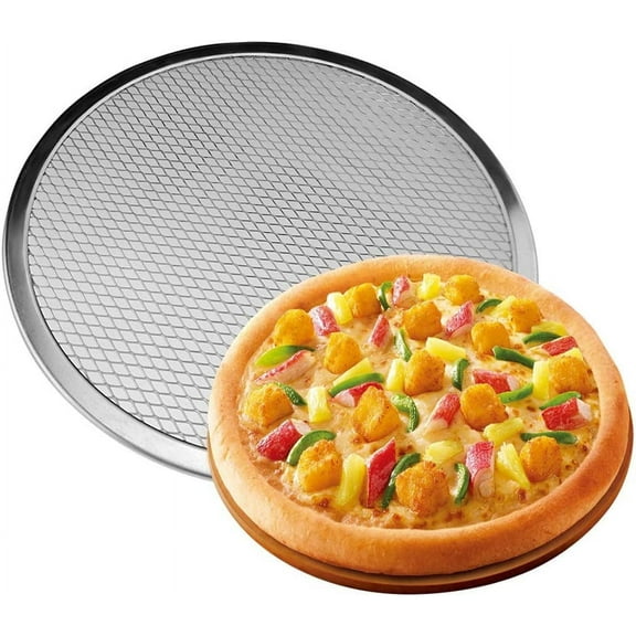 NOGIS 1 Pieces Seamless Round Pizza Screen, 18 inch Aluminum Mesh Pizza Screen Pizza Mesh Baking Tray for Home Kitchen Restaurant Supplies