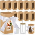 thumbnail image 1 of NOGIS 10 PCS Gift Boxes with Ribbon for Tumbler - Party Favor Gift Boxes with Window Perfect for Blank Sublimation Tumblers, 10oz 16 18oz Cup, Birthday Goodie Bag Boxes Bridal (Brown), 1 of 7