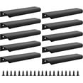 thumbnail image 1 of NOGIS 10 Pack Black Edge Finger Pulls for Cabinets 6" Kitchen Cabinet Pulls Handles Drawer Pulls Modern Aluminum Concealed Tab Pulls for Closet Door, 1 of 7