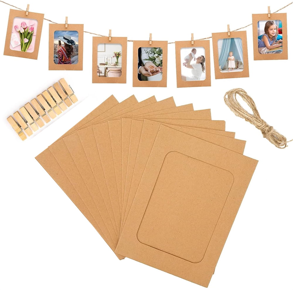 NOGIS 10 Pack Cardboard Picture Frames, 4x6 DIY Photo Hanging Kit with